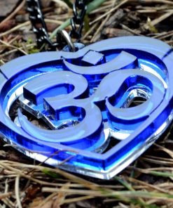OM blue necklace heart shape uniquedesign from shyamantaka