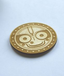 Jaganatha keychain smiling face perfect circle engraved 4