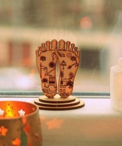Lord Nityananda lotus feet statue engraved symbols