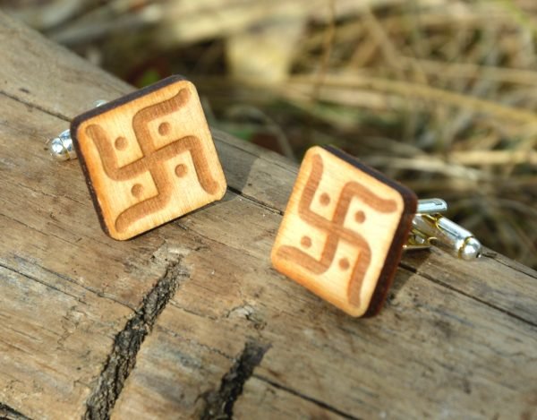 vedic swastica cufflinks