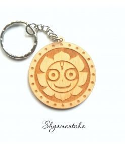 Shyamantaka wooden keychain with Jaganatha smiling
