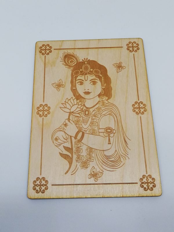 Radha Postcard Engraved border lasercut rectangle