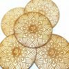Set of OM Coaster engraved from wood