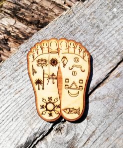 Lord Krishna Lotus feet wooden