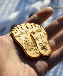 Shrimati Radharani Lotus feet wooden