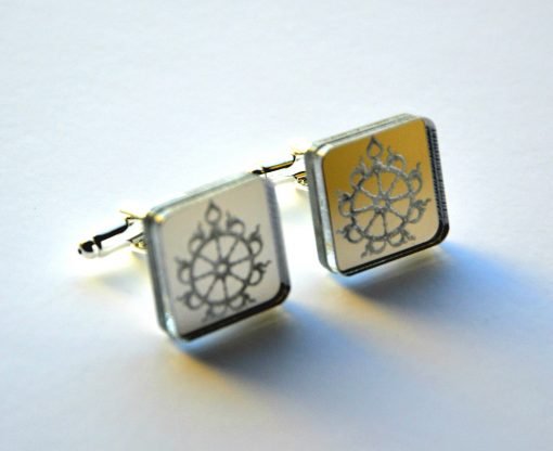 Sudarshana Chakra Cuff links laser cut mirror acrylic 1.1