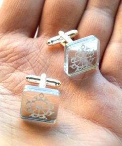 Sudarshana Chakra Cuff links laser cut mirror acrylic 3