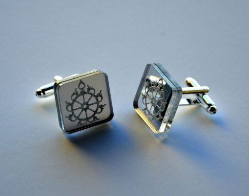 Sudarshana Chakra Cuff links laser cut mirror acrylic
