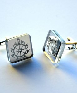 Sudarshana Chakra Cuff links laser cut mirror acrylic2