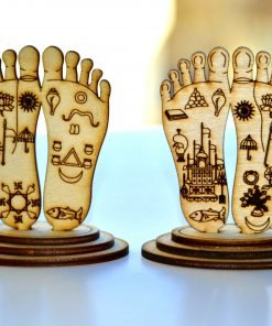 Radha Krishna Lotus Feets Wooden Statues