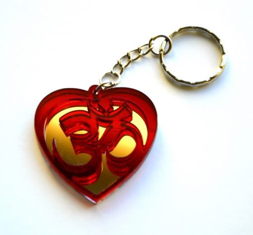 OM red Heart shape keychain 1