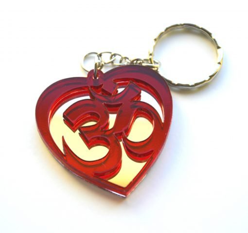 OM red Heart shape keychain 2