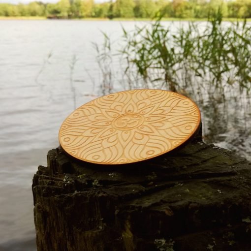 Om AUM wooden coaster laser cut and engraved 1