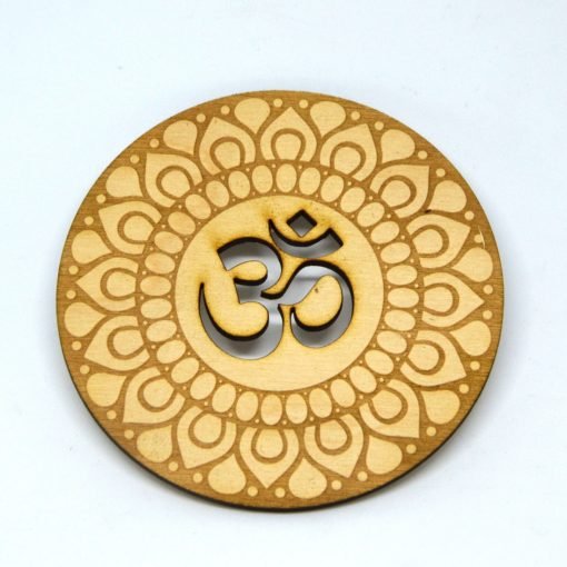 Om Coaster lasercut logo engraved ornament 2