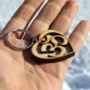 Om Heart Wooden Keychain 1