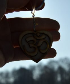 Om Heart Wooden Keychain 4