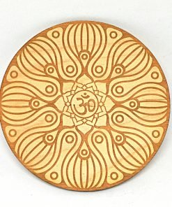 Om coaster engraved from wood