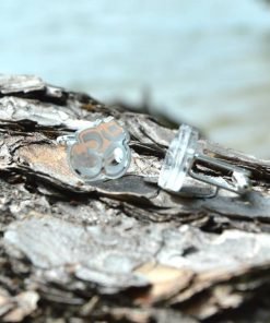 Alternative view of Om Cuff links  Laser Cut Mirror Plastic  Engraved Om Symbol