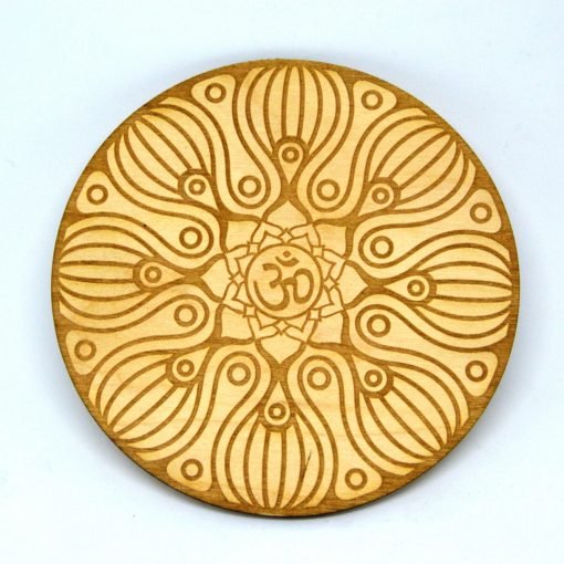 Om wooden coaster laser cut and engraved 1.1