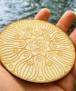 Om wooden coaster laser cut and engraved 4