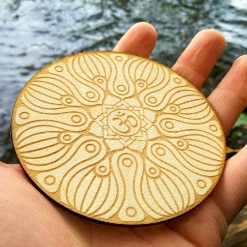 Om wooden coaster laser cut and engraved 4