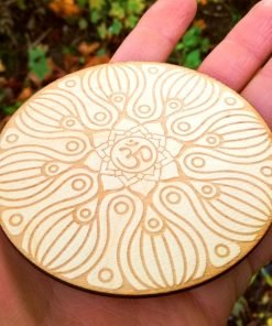 Om wooden coaster laser cut and engraved 5