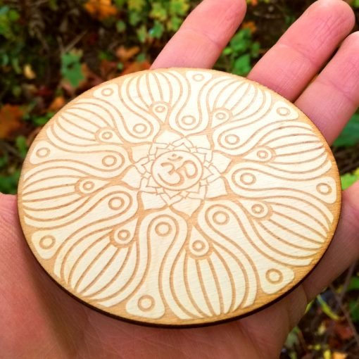 Om wooden coaster laser cut and engraved 5