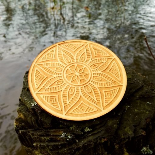 Ornament coaster engraved from wood 1