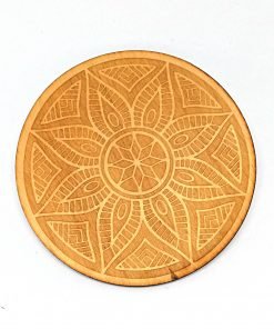 Ornament coaster engraved from wood
