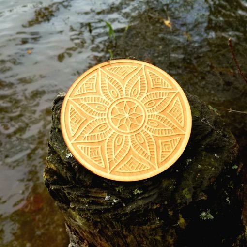 Ornament coaster engraved from wood 3