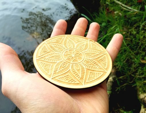 Ornament coaster engraved from wood 4