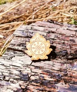 Sudarshana Chakra wooden Brooch 1