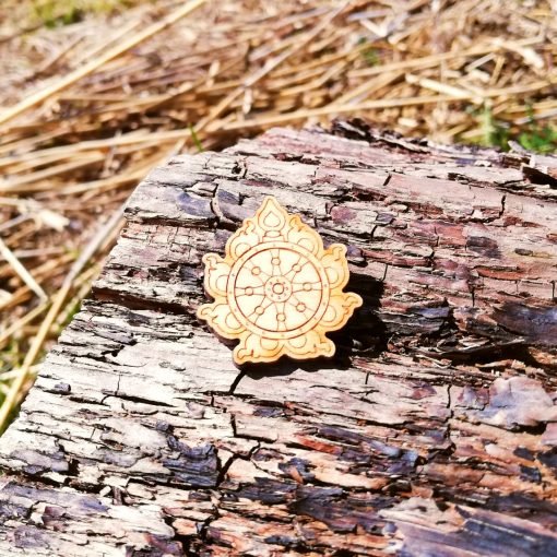 Sudarshana Chakra wooden Brooch 1
