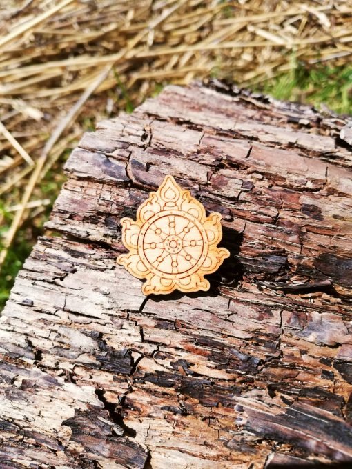 Sudarshana Chakra wooden Brooch 2