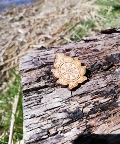Sudarshana Chakra wooden Brooch 3