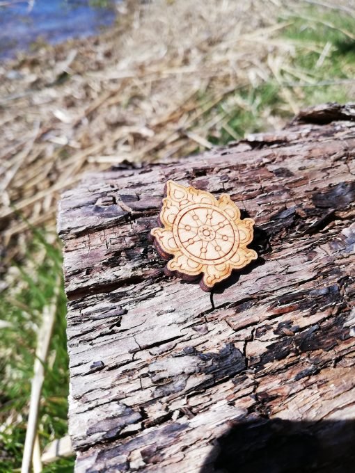 Sudarshana Chakra wooden Brooch 3