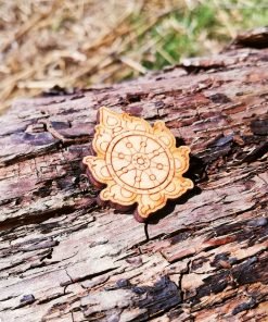 Sudarshana Chakra wooden Brooch 4