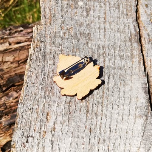 Sudarshana Chakra wooden Brooch 5