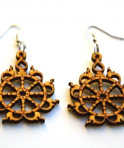 Sudarshana Chakra wooden earrings 1