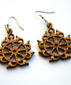 Sudarshana Chakra wooden earrings