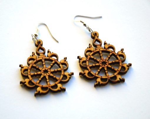 Sudarshana Chakra wooden earrings