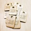 Wooden Number Tag With Custom text and Number - Laser Cut - Dressing Room