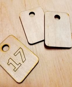Wooden Number Tag With Custom text and Number - Laser Cut - Dressing Room 2
