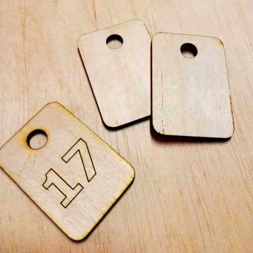 Wooden Number Tag With Custom text and Number - Laser Cut - Dressing Room 2