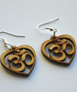 OM wooden earrings