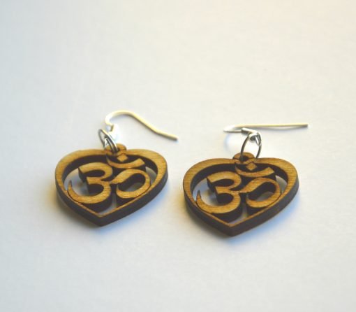 OM wooden earrings 1