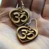 OM wooden earrings 2