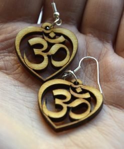 OM wooden earrings 2