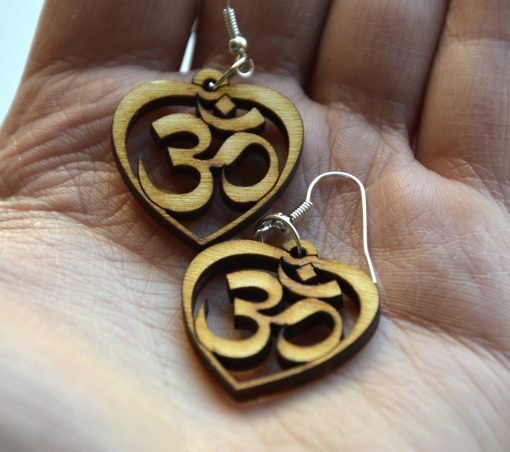 OM wooden earrings 2